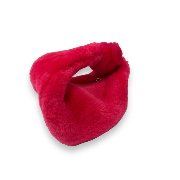 BOTTEGA VENETA Pink Shearling Lollipop Knotted Accent Jodie Mini Hobo Bag - Picture 3 of 11